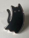 Ghost Cat enamel pin - Black